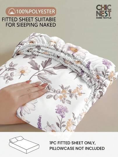 1 cearșaf cu model floral vintage, protecție pentru saltea în stil rustic la modă, proaspăt și elegant, potrivit pentru lenjerie de pat de Ziua Îndrăgostiților, moale și respirabil, se potrivește tuturor dimensiunilor de pat - dublu, complet, Queen, King, se potrivește saltelelor cu adâncimea de 29 cm, rezistent la șifonare, lavabil, esențial pentru camera de cămin