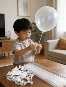 Bộ 10/20/30/50 kẹp và que nhựa cố định bóng bay, kiểu dáng tối giản, trong suốt, thích hợp cho các bữa tiệc, sinh nhật, trang trí Giáng sinh, phù hợp với nhiều lễ hội, tiệc tùng, lễ tốt nghiệp và các dịp khác, có thể tái sử dụng, không dùng một lần. - Màu trong suốt - Xem 3