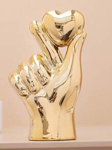 现代树脂心形手雕塑：韩式爱心手势家居装饰，适用于家居、办公室、学生宿舍、花园、旗帜、花盆、游泳池、花瓶、收纳、婚礼装饰、家居装饰、珠宝收纳、派对装饰，也是馈赠亲友的理想礼物。 - 多款 - 查看 1