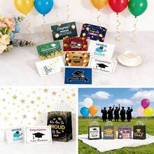 24 piezas/12 piezas/2 piezas Bolsas de regalo de papel para graduación, bolsas de decoración para fiesta de graduación, bolsas de regalo y tarjetas de felicitación para graduación - Color y estilo aleatorios - Ver 7