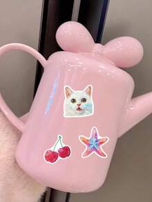 50张玫瑰粉色系列贴纸，适用于手机、平板电脑、水瓶、滑板等，防水贴纸 - 彩色 - 查看 8