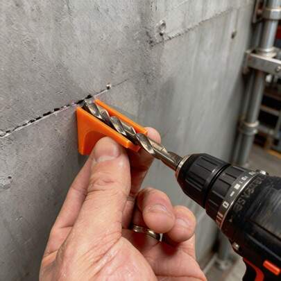 3 pezzi Guida di perforazione | Accessorio di posizionamento quadrato verticale con design a scanalatura a V | Più resistente all'usura e durevole rispetto alla guida circolare, materiale plastico, senza batteria richiesta
