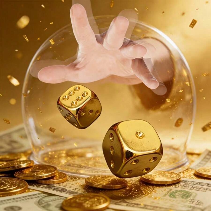 复古骰子 2 颗,六边形,精美雕刻金属,角色扮演游戏桌面摆件,棋盘游戏及玩家礼物,派对及生日礼物的理想之选,复古角色扮演游戏爱好者的必备之选 - 金色 - 查看 1
