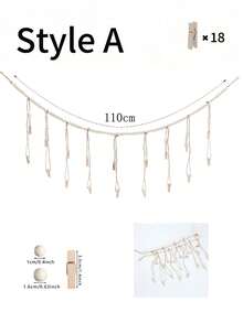 Bohemian Style Photo Frame Set With Display Stand, Wall-Mounted Photo Display With Clips, Vintage Beaded Decor, Clip Photo Wall, Suitable For Dorm, Classroom, Bedroom, Living Room, Kitchen And Other Scenes, Ideal For Home Decor, Travel Essentials, Party Supplies - one-size - View 13