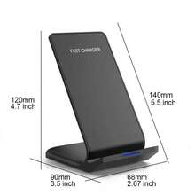 20W Fast Wireless Charging Station Compatible With IPhone 17/16/15/14/13/12/11/XR/XS/8 & Phone Wireless Charger Stand Holder Compatible With Samsung Galaxy S26/S25/S24/S23/S22/S21/S20/S10/S9/Note 20 Ultra/10/9 - Black - View 8