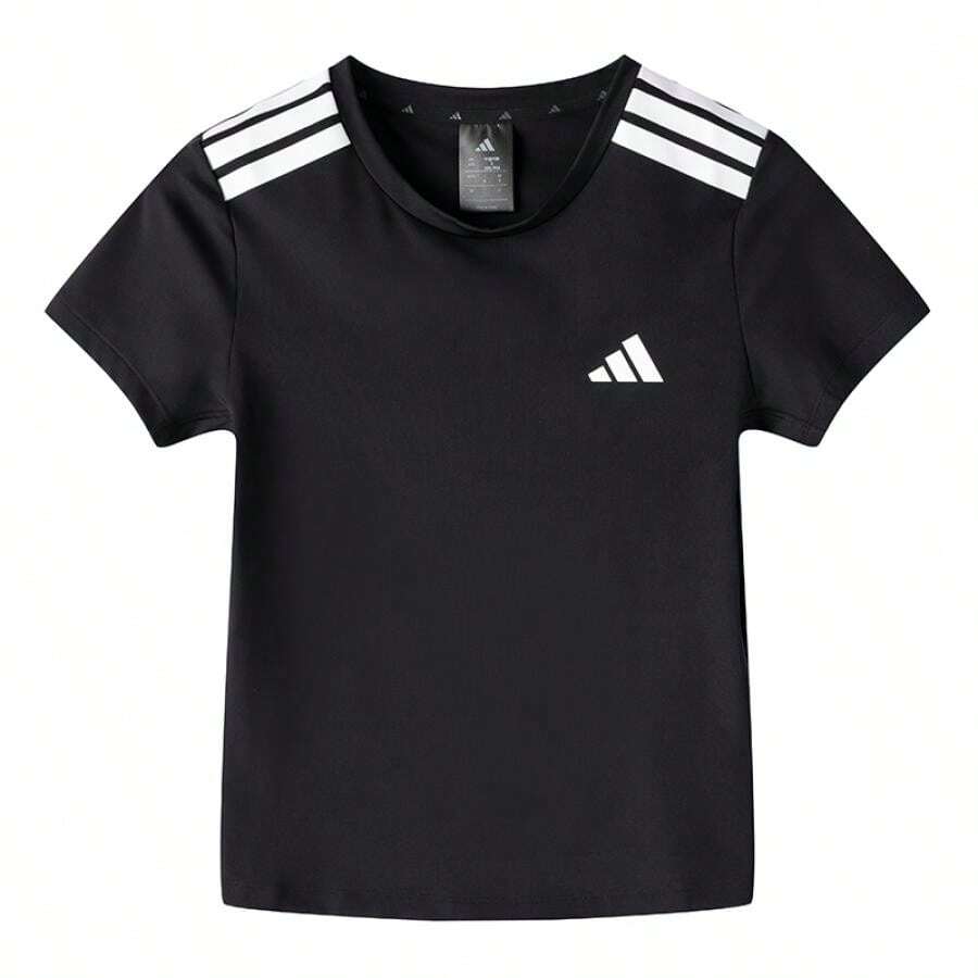 Adidas Áo thun nữ, HYG TEE, Áo thun ngắn tay mềm mại, kiểu dáng thường ngày, KC7639 - đen - Xem 1