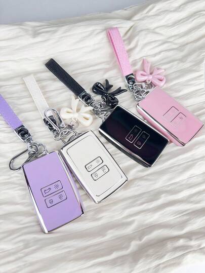 Car Key Fob Cover With Keychain - Suitable For Renault Captur, Koleos, Kadjar, Arkana, Megane, Dacia Duster, Sandero, Stepway And Smart Remote Key Fob - Premium Protection And Stylish Design