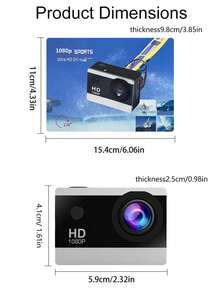 Máy quay phim thể thao lặn biển độ phân giải cao, bền lâu, chống nước, máy quay DV thể thao ngoài trời, xe đạp, camera hành trình ô tô, máy quay phim thể thao mini cầm tay (Cần đóng kín vỏ chống nước khi sử dụng). - màu đen - Xem 12