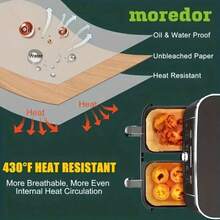 50/100pcs Moroder Non-Stick Disposable Air Fryer Liners - Rectangular, Oil-Proof Waterproof Baking Paper, Suitable For Double-Layer Air Fryers, Great For Frying Fries, Chicken Nuggets, Wings And More. - View 8