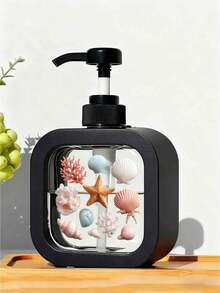 Ocean Theme Soap Dispenser With Starfish, Coral And Seashell - Ocean Style Decorative Liquid Soap Container Suitable For Bathroom, Kitchen Sink, Countertop - Easy To Clean Decorative Accessory - Multicolor - View 6