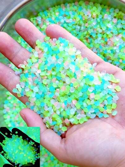 4000pcs 3-5mm Glow-In-The-Dark Pebbles For Gardening, Aquatic Landscape, Miniature Resin Glowing Stones For Succulents, Garden Decor, Micro Landscape, Bonsai, Pathway, Aquarium, Resin Stones Glow In The Dark, Suitable For Halloween Decor, Micro Landscape, Bonsai, Path, Aquarium, Lawn, Yard, Autumn Decor