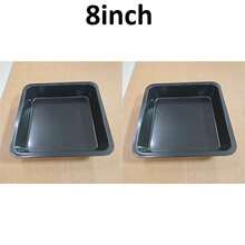 1 pieza Molde cuadrado para pasteles antiadherente de 8 pulgadas, apto para pasteles, brownies, lasaña, etc. Se calienta de manera uniforme y es fácil de limpiar, bandeja de horno de acero al carbono. - Multicolor - Ver 8