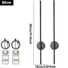 2pcs Luxury Black/Gold Wall Lamps With Remote Control - 50cm/80cm Type-C Rechargeable, Magnetic Installation, Dimmable, Suitable For Bedroom, Study, Living Room And Staircase - Black - View 13