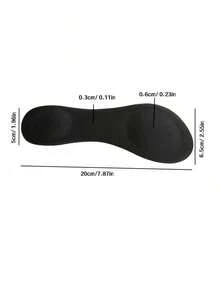 1 Pair Women's Sweat-Absorbing Anti-Slip Sandal Insoles, Self-Adhesive Breathable 3/4 Pad, For Women Heels, Women Shoes, Kitten Heels, Beach Accessories For Women Vacation Outfits - Đen 3 - Xem 3