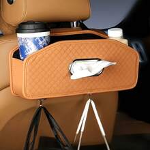 1 buah Kotak Tisu Mobil Kulit PU | Tempat Tisu Gantung Kursi Belakang + Desain Persegi Panjang + Tersedia Berbagai Warna + Cocok untuk Semua Mobil - MultiWarna - View 6
