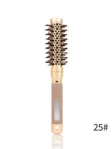 1支金色卷发梳，专业沙龙造型梳，采用防静电耐热铝陶瓷梳筒，适用于所有发质，可用于吹干和卷发，适合居家、沙龙和旅行使用，是发型师、女士、初学者、情人节和母亲节的理想礼物。 - 彩色 - 查看 14