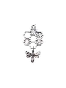 2pcs 46x25mm Honey Bee Charms Pendant For DIY Jewelry Making Necklace Keychain Phone Chain Bracelet Making Accessories Handmade Craft Making Findings - Bee - View 2