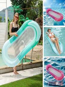 Adult Inflatable Floating Lounge Chair, Large Thick Inflatable Float Bed With Soft Mesh Center, Durable PVC Quick Fold Design, Suitable For Swimming Pool, Outdoor Beach, Pool Party, Summer Sunbathing - Multicolor - View 5