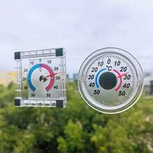 Round Dial Thermometer, Window/Indoor/Outdoor/Wall-Mounted/Garden/Home Use, Plastic Material, Temperature Range -50°C~50°C, No Battery Required, Analog Temperature Gauge - Mechanical Thermometer - View 5