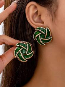 1 Pair Elegant Casual Fashion Versatile Oil Drop Floral Earrings For Women - Flowers - View 8