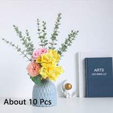 30pcs Artificial Eucalyptus Branches With Green Leaves, Suitable For Wedding Centerpiece Decor, Home Desktop Decoration, Floral Arrangement, DIY Bouquets, Party Decoration, Farmhouse Style Indoor Display, Applicable For Spring & Summer Holidays, Durable Plastic Greenery, Suitable For Vase Arrangement, Wedding Party Home Decor, Reusable, Faux Plant Decor - Multicolor - View 5