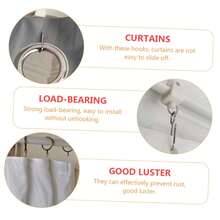 Metal S-Shaped Curtain Hooks, Small Drapery Pins And Wire Hooks For Ceiling Track, Window And Shower Curtains, Home Bathroom Accessories - Silver - View 9