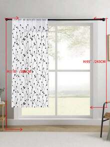 1 tấm rèm voan thêu họa tiết hoa, có khe luồn thanh treo, chống tia UV và thoáng khí, chất liệu polyester, không có lớp lót, thích hợp cho phòng khách, phòng ngủ, phòng ăn. - màu đen - Xem 57