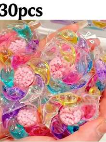 6-In-1 Laundry Detergent Capsules (100/50/30/10 Pcs Per Box), Concentrated Detergent Pearls, Fresh And Pleasant Fragrance, Strong Stain Removal And Color Protection, Floral Scent, Suitable For Busy Families, Compatible With All Washing Machines, Gentle Care For Fabrics, Quickly Dissolves In Water, Keeps Clothes Soft, Fresh And Clean For Long - Liquid - View 15