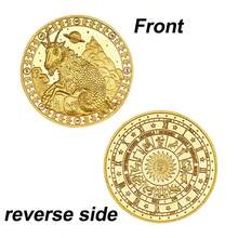 2026新款十二生肖星座金属纪念币，动漫卡通礼品收藏品，欧美塔罗幸运符，生日礼物，复活节礼物，完美礼物，收藏纪念品 - 彩色 - 查看 21