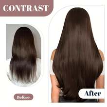 8Pcs Straight Human Hair Extensions 18 Clips In Human Hair Extensions Human Hair Straight Clip In Hair Extensions For Women Double Weft Remy Human Hair Extensions Brown - S2 - View 9