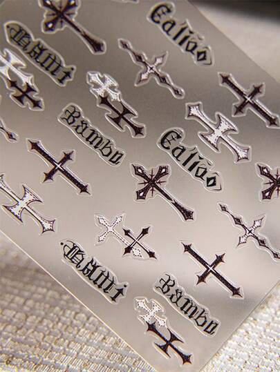 卡通趣味美甲贴纸，浮雕美甲贴纸，女士自粘美甲贴纸，5D浮雕效果，可爱有趣，精致主题，轻松DIY美甲装饰，节日礼物，派对风格贴纸，水杯手机装饰贴纸