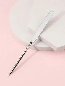 1pc Stainless Steel Foundation Spatula, Makeup Mixing Palette Spatula For Cosmetic Tools,Foundation Brush,Concealer Brush,Blush Brush,Contour Brush,Blush Brush,Bronzer Brush,Powder Brush,Foundation Brush,Blush Brush,Giveaways - 銀色 - 查看 6