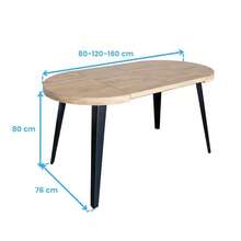 Miroytengo Mesa de Comedor Extensible Ancho 80/120/160 cm Mesa Redonda Berg Comedor Negro y Tono Claro 3 Posiciones con Patas de Metal y Tapa de Madera 80 cm Alto 76 cm Profundidad De 3 a 5 días de envio - Multicolor - Ver 9