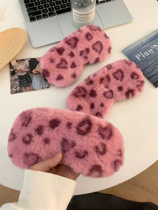 New Leopard Velvet Eye Mask, High-Quality Blackout Eye Mask For Nap, Bedroom Rest, Night Sleep, Christmas & New Year Gift