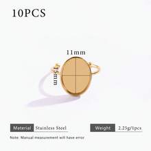 10 chiếc đế nhẫn điều chỉnh được bằng thép không gỉ mạ vàng 18K, phụ kiện tự làm trang sức, phù hợp cho nữ giới đeo hàng ngày. - Cài đặt vòng - Xem 16