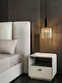 1pc Nordic Luxury Crystal Single-Head Pendant Light, Dimmable Crystal Pendant Lamp, E27 Socket, Modern Minimalist Bedside Bar Dining Room Light, Creative Bedroom Lighting (Bulb Not Included) - Multicolor - View 4