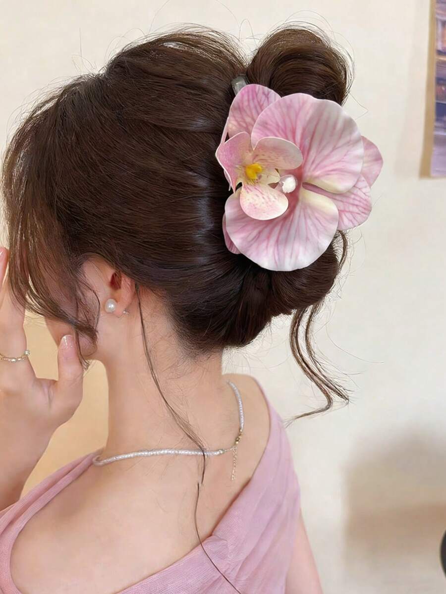 1 chiếc kẹp tóc lớn hình hoa lan phong cách Bohemian thời trang dành cho nữ (mầm hoa ngẫu nhiên) Phụ kiện tóc mùa hè Kẹp tóc đi biển Kỳ nghỉ, Du lịch, Lễ hội, Tiệc tùng - Nhiều màu - Xem 1