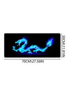 大型游戏电竞电脑鼠标垫，蓝色龙纹印花桌面垫，防滑包边缝线鼠标垫，可水洗橡胶平面鼠标垫 - 查看 12