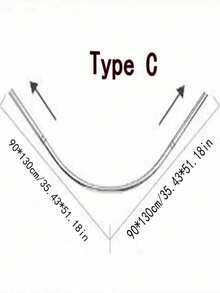 L-Shaped Curtain Rod, No Drilling Required, Curved Extendable Shower Curtain Rod For Bathroom, Corner Curtain Rod For Bathroom And Kitchen, Fixed Support Rod For Bedroom - L - View 15