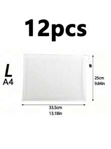 12pcs Mesh Zipper Bags, PVC Mesh Zipper Pouches, Waterproof Plastic Mesh Zipper Envelopes, File Folders, Multi-Purpose Mesh Organizer Bags, Transparent Document Storage Bags, Back To School, Zipper File Bags, Puzzle Toy Sorting Bags, Pencil Cases, File Folders, Office Stationery Storage Bags, Gift Bags - Multicolor - View 21