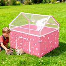 Cat Playpen Puppy Playpen Small Dog Pet Crate Tent Cage Indoor Outdoor Cat House Enclosure Kennel Dogs/Cats/Rabbits/Hamster Pink - Pink - View 6