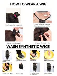 2条装合成长扭辫马尾接发，带橡皮筋，26英寸拳击辫接发，适合女性日常使用 - 彩色 - 查看 9