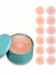 2/8/16 Pairs Reusable Nipple Covers For Women, Silicone Invisible Breast Petals With Travel Case - Pink - View 12