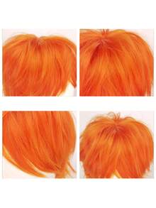 Tóc giả Halloween, Tóc giả búp bê, Tóc giả hóa trang, Tóc giả cosplay anime, Tóc giả Halloween - trái cam - Xem 7