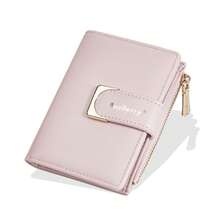 Baellerry Women's Mini Compact Wallet, Multi-Card Slots Zipper Coin Purse, Ultra-Thin Portable Card Case, Lightweight Design With Zipper Pocket - Pink - View 6
