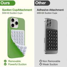 Bộ 40 miếng hút chân không silicon hai mặt có thể giặt được | Giá đỡ điện thoại bằng silicon có giác hút | Tay cầm hút chân không cho điện thoại | Octobuddy | Giá đỡ điện thoại dính | Kẹp lưng điện thoại | Phụ kiện điện thoại | Giá đỡ điện thoại - Cốc hút màu đen 40 chiếc - Xem 3