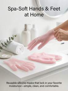 1 套包含 1 双袜子 + 1 双手套 - 硅胶防护保湿足部去角质膜袜子和手套、防水防裂足膜袜子、保湿美白手套、保湿袜、护肤袜、沙滩袜 - 彩色 - 查看 3