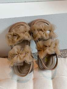 2026夏季女童仙女风凉鞋，儿童软底轻便鞋，适合搭配连衣裙 - 卡其色 - 查看 5