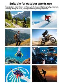 Máy quay phim thể thao lặn biển độ phân giải cao, bền lâu, chống nước, máy quay DV thể thao ngoài trời, xe đạp, camera hành trình ô tô, máy quay phim thể thao mini cầm tay (Cần đóng kín vỏ chống nước khi sử dụng). - màu đen - Xem 4