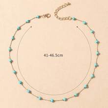 1条时尚串珠铜链项链，女款，珠子数量略有差异，长度规格以实物为准。 - 水鴨藍 - 查看 5